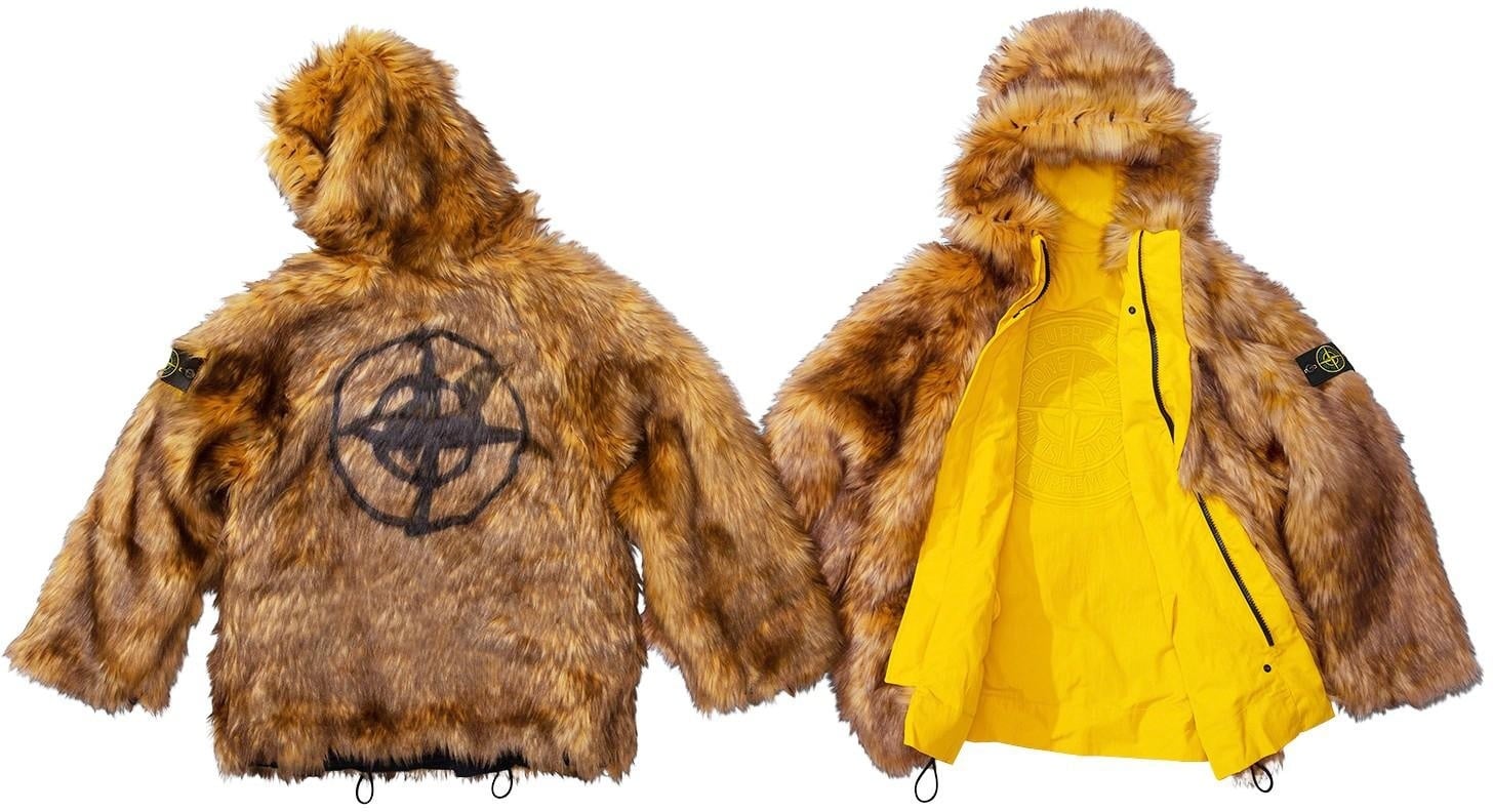 Supreme®/Stone Island® Formula Steel Reversible Faux Fur Parka view 16